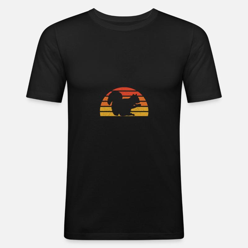 Eichhörnchen - Männer Slim Fit T-Shirt - Schwarz