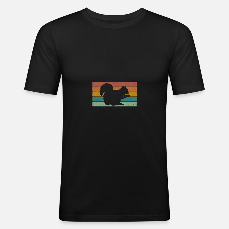 Eichhörnchen - Männer Slim Fit T-Shirt - Schwarz