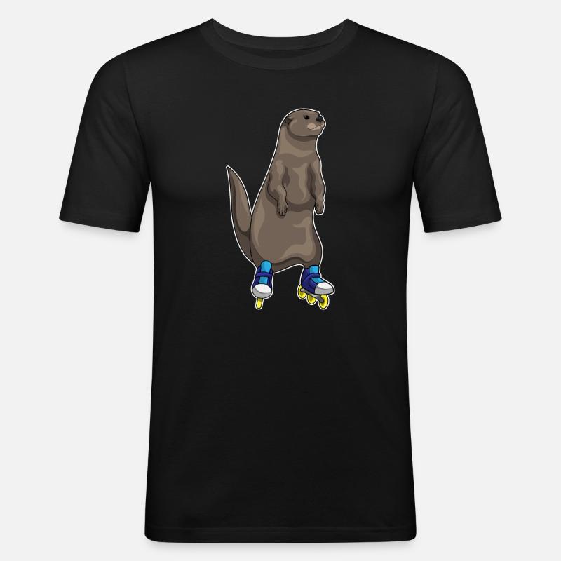 Otter Inline skating Inline skates - Männer Slim Fit T-Shirt - Schwarz