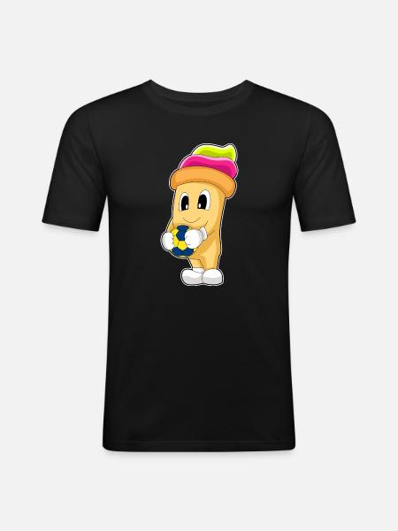 Cupcake Handball Player Handball - Men's Slim Fit T-Shirt - black