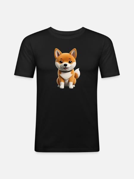 Shiba inu dog - Men's Slim Fit T-Shirt - black