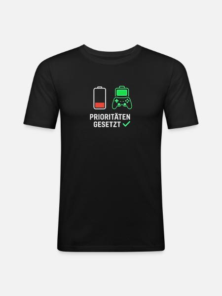 Gaming Motivation Design for Fans - Men's Slim Fit T-Shirt - black