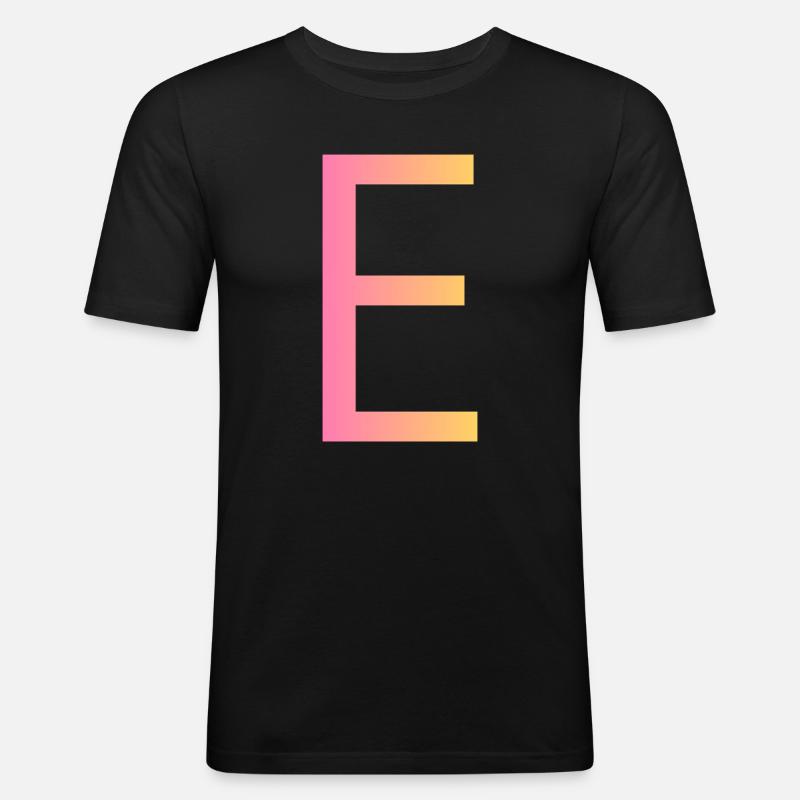 E - Männer Slim Fit T-Shirt - Schwarz
