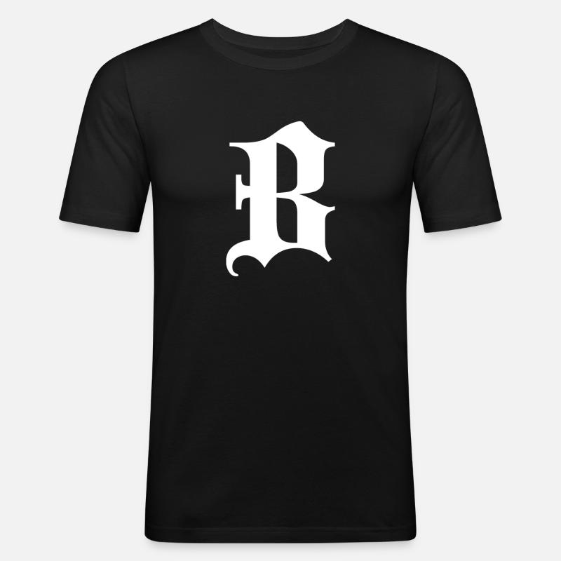 Gotische Monogramm B - Männer Slim Fit T-Shirt - Schwarz