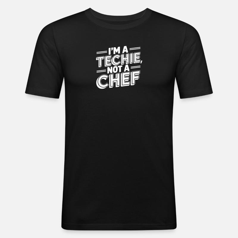 Technicien Pas Chef Technicien Programmeur IT - T-shirt près du corps Homme - noir