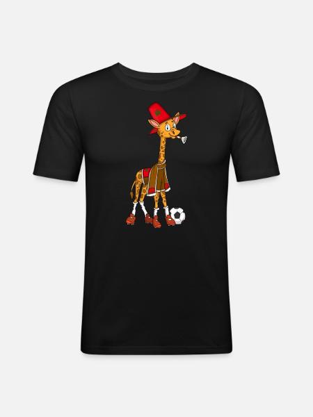 Giraffe Fan Morocco - Men's Slim Fit T-Shirt - black
