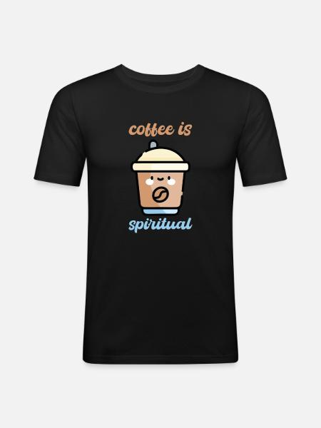Coffee is Spiritual - Men's Slim Fit T-Shirt - black