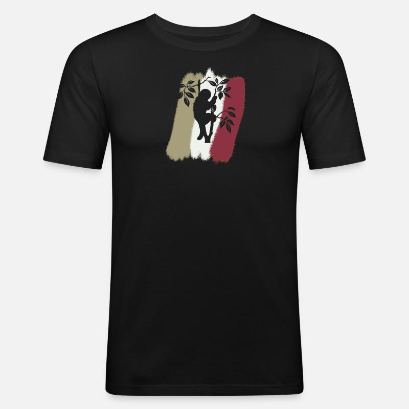 Faultier Rest Chill - Männer Slim Fit T-Shirt - Schwarz