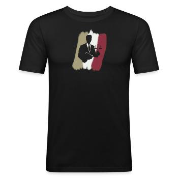 Avocat Droit - T-shirt près du corps Homme - noir - Devant - Nik (191cm)