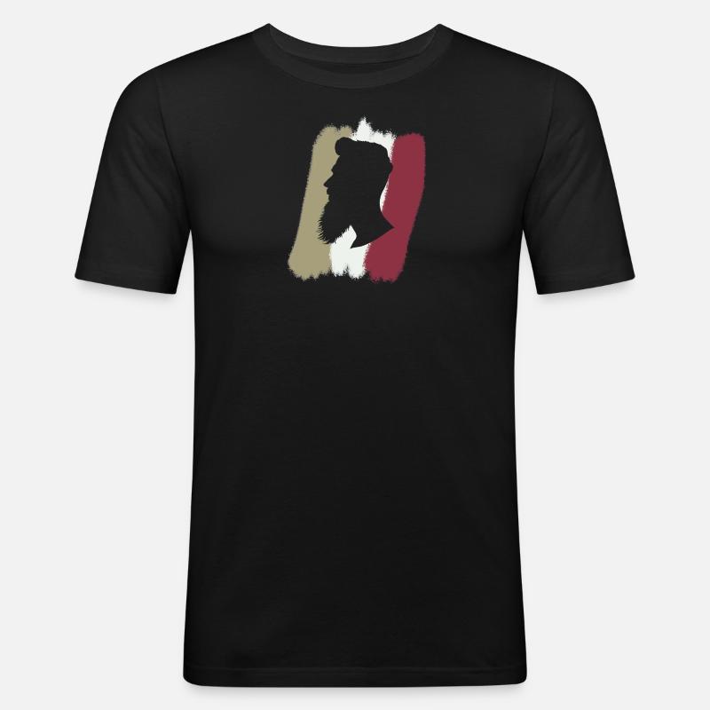 Schnurrbart Bart Gentleman - Männer Slim Fit T-Shirt - Schwarz