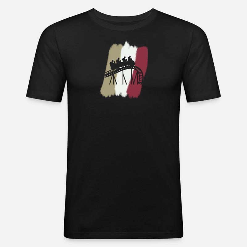 Rummel Riesenrad - Männer Slim Fit T-Shirt - Schwarz
