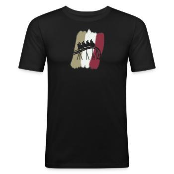 Grande roue de montagnes russes - T-shirt près du corps Homme - noir - Devant - Nik (191cm)