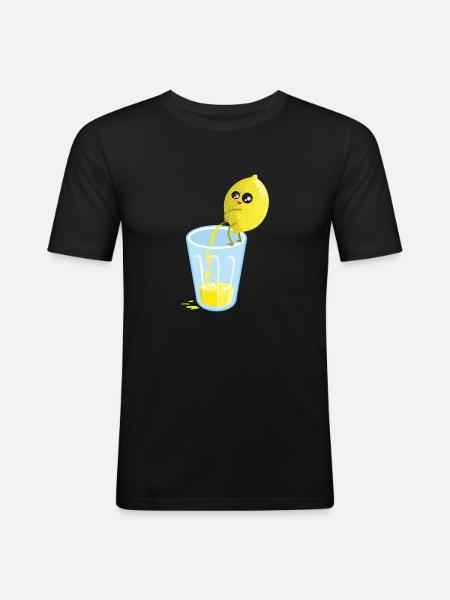 Lemon pees lemonade - Men's Slim Fit T-Shirt - black