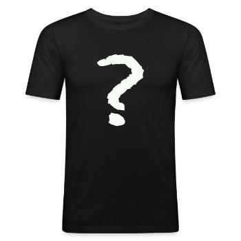 question mark - Men's Slim Fit T-Shirt - black - Front - Nik (191cm)