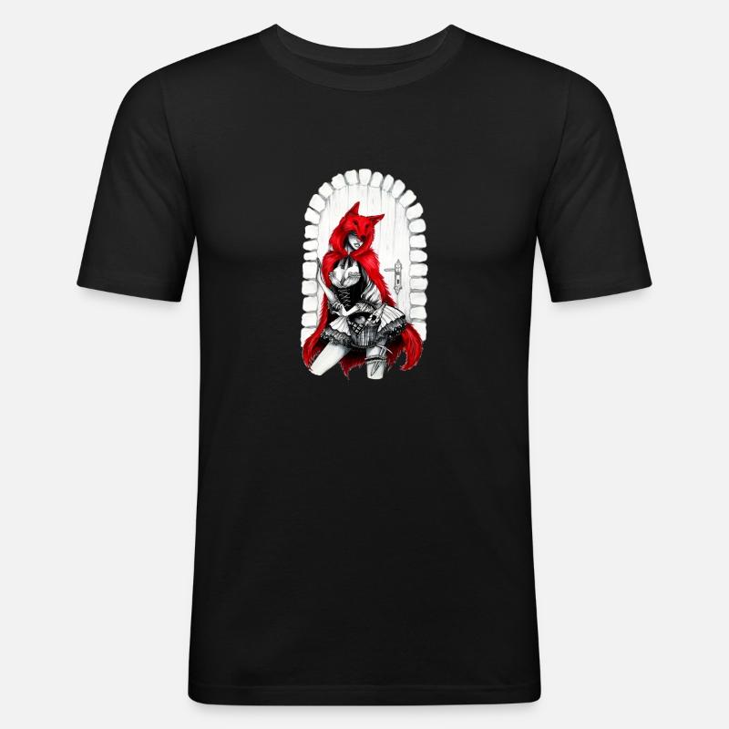 Rotkäppchen - Männer Slim Fit T-Shirt - Schwarz