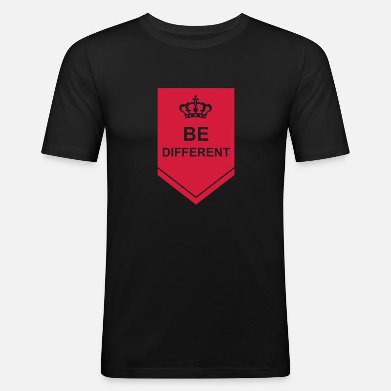 Be different Logo Design - Männer Slim Fit T-Shirt - Schwarz