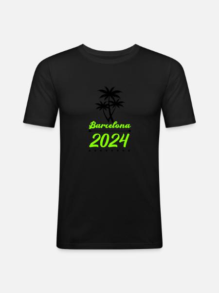 Barcelone 2024 - T-shirt près du corps Homme - noir