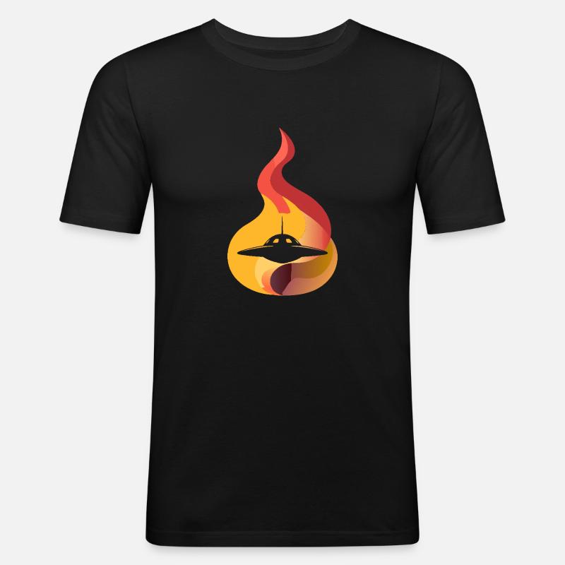 vaisseau spatial fusée spatiale - T-shirt près du corps Homme - noir
