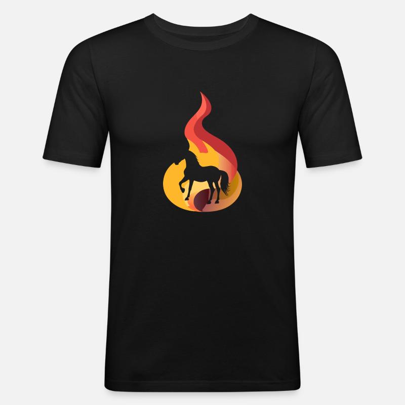 Pferd Wildpferd Hufe - Männer Slim Fit T-Shirt - Schwarz