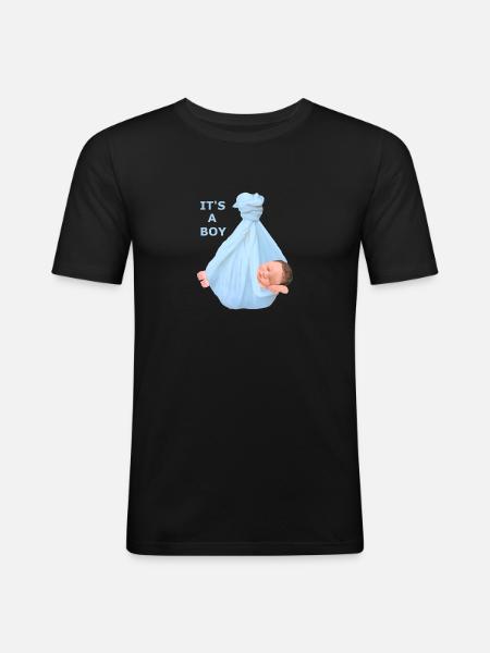 C’est un bébé enceinte - T-shirt près du corps Homme - noir