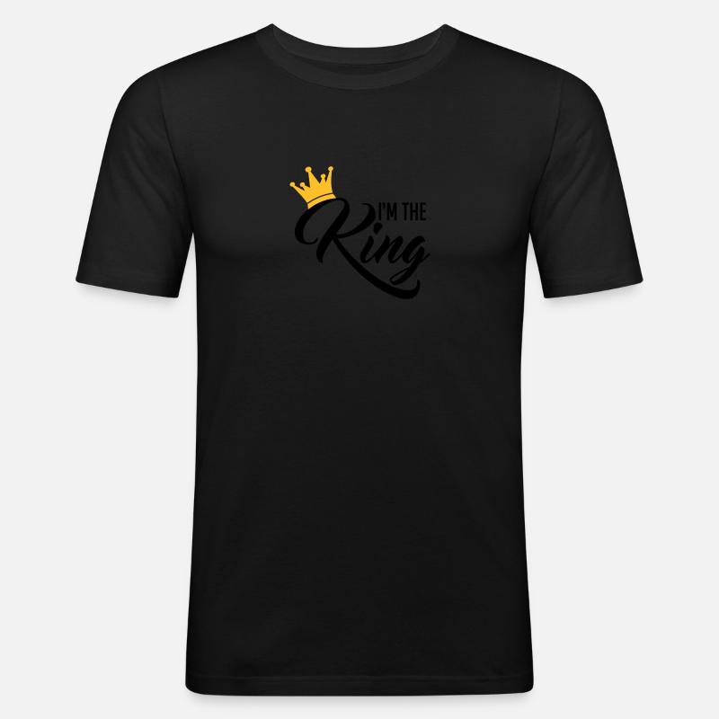 I'm the King - Männer Slim Fit T-Shirt - Schwarz