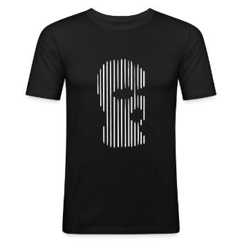 MASKE - Männer Slim Fit T-Shirt - Schwarz - Vorne - Nik (191cm)