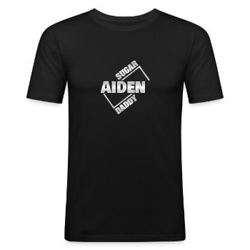 Gift for Aiden - Men's Slim Fit T-Shirt - black - Front - Nik (191cm)