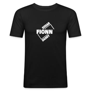 Sugardaddy Fionn - Männer Slim Fit T-Shirt - Schwarz - Vorne - Nik (191cm)