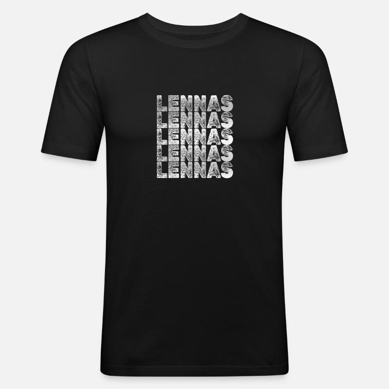 Lennas - Männer Slim Fit T-Shirt - Schwarz