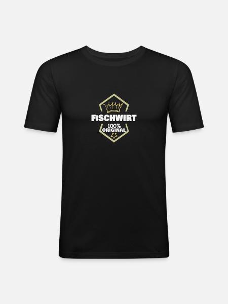 Fish farmer as work - Men's Slim Fit T-Shirt - black