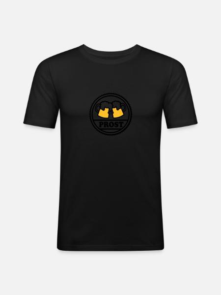 Bière - T-shirt près du corps Homme - noir