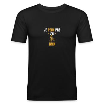 I can't I have BMX - Men's Slim Fit T-Shirt - black - Front - Nik (191cm)