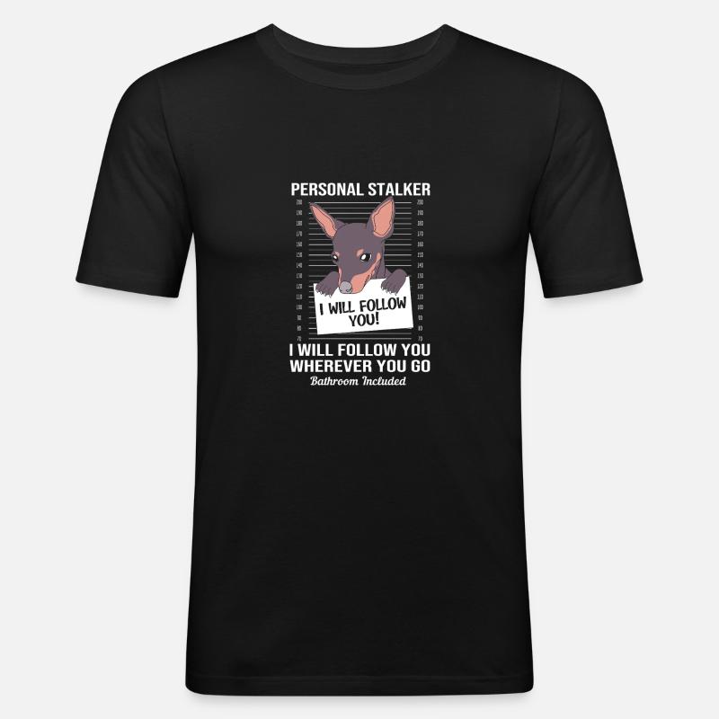 Zwergpinscher - Männer Slim Fit T-Shirt - Schwarz