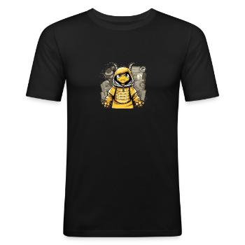 Abeille grincheuse de mauvaise humeur - T-shirt près du corps Homme - noir - Devant - Nik (191cm)
