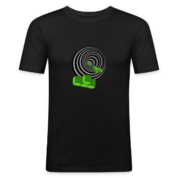 Briques - T-shirt près du corps Homme - noir - Devant - Nik (191cm)