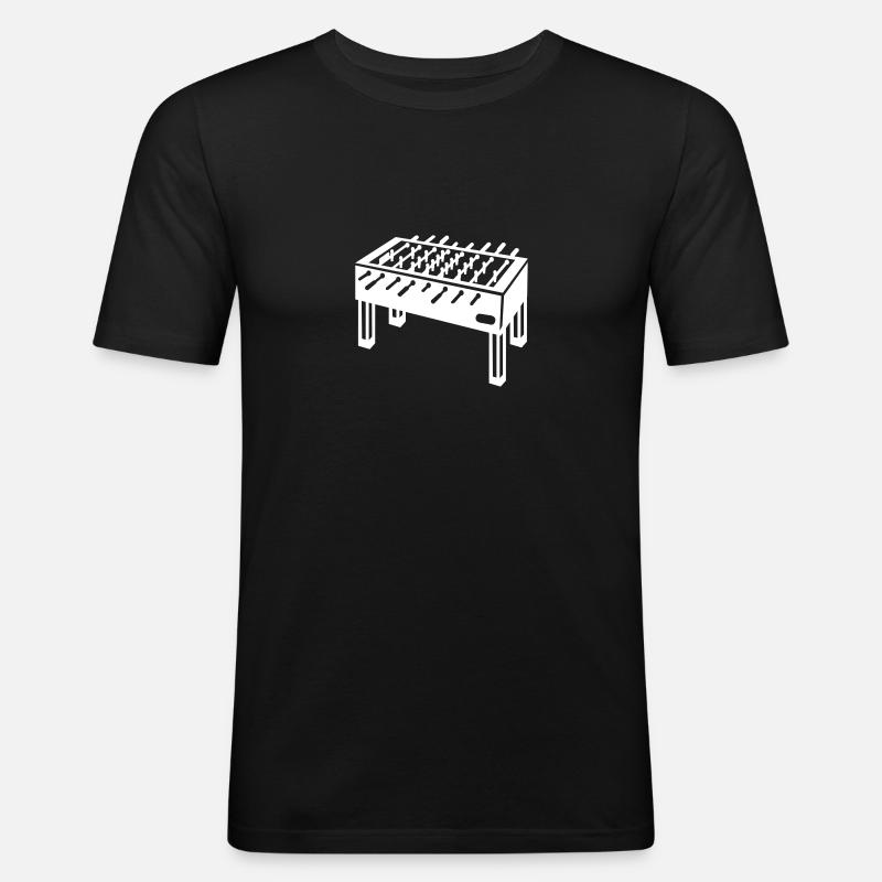 Tischkicker - Männer Slim Fit T-Shirt - Schwarz