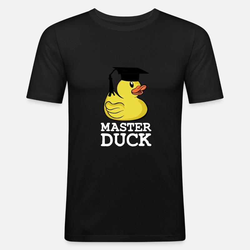 Master Duck Student Masterabschluss Spruch - Männer Slim Fit T-Shirt - Schwarz