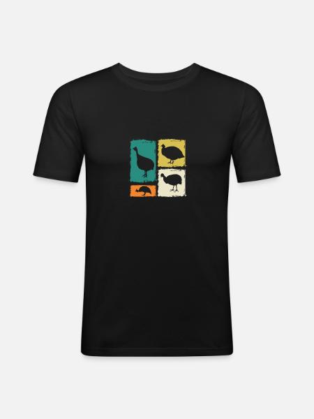 Chickens Rooster Guinea Fowl - Men's Slim Fit T-Shirt - black