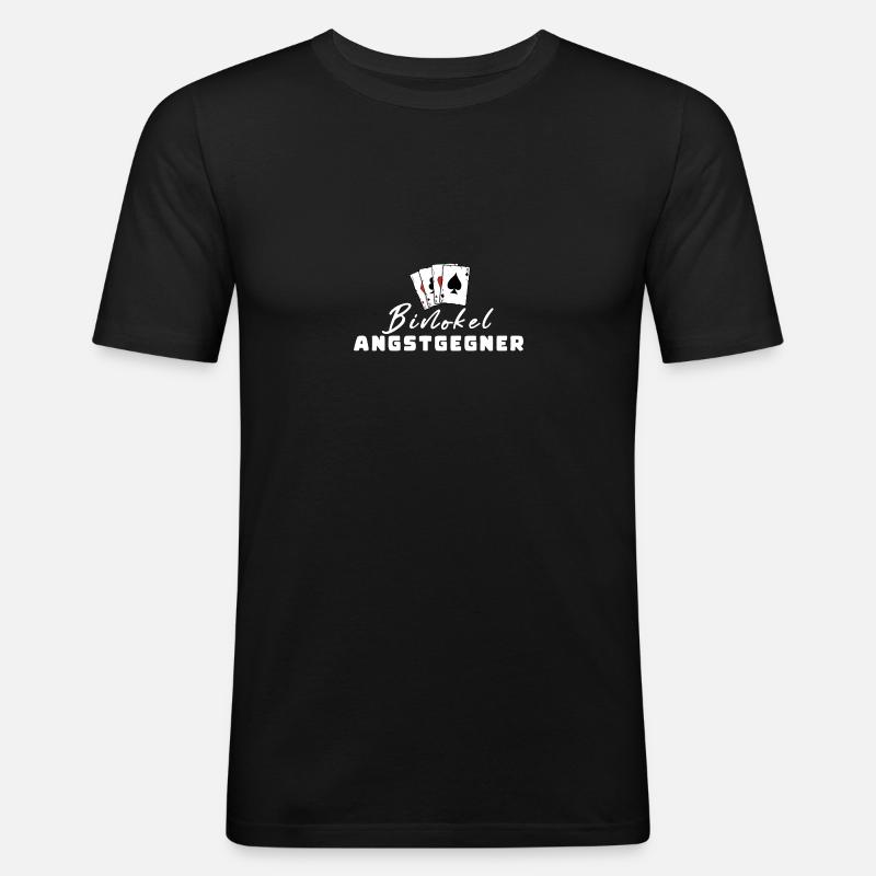 Binokel Angstgegner - Männer Slim Fit T-Shirt - Schwarz