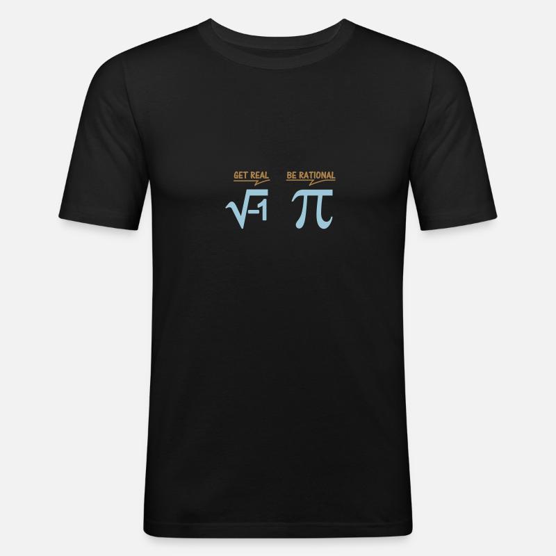 get real - be rational (2c) - Männer Slim Fit T-Shirt - Schwarz