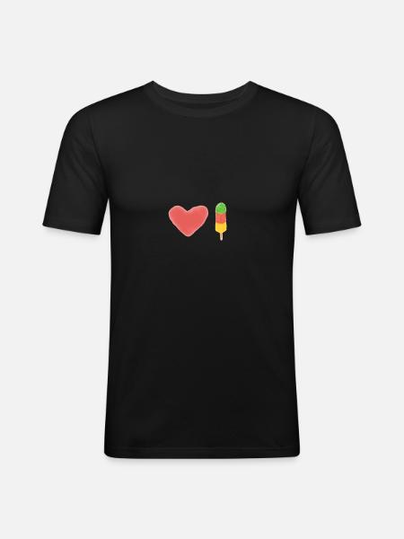I LOVE Cactus - Men's Slim Fit T-Shirt - black