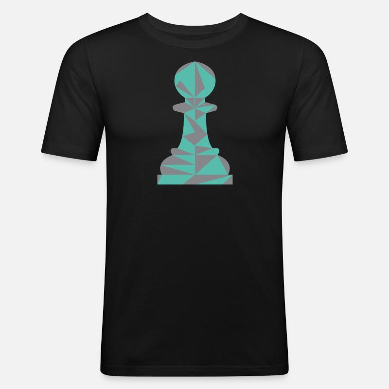 SCHACH BAUER/POLYGON - Männer Slim Fit T-Shirt - Schwarz