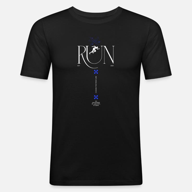 RUN Neon Runner Glyphs - Men's Slim Fit T-Shirt - black