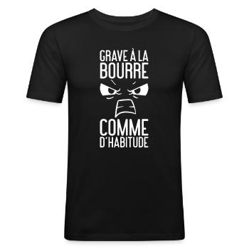 A la bourre - T-shirt près du corps Homme - noir - Devant - Nik (191cm)