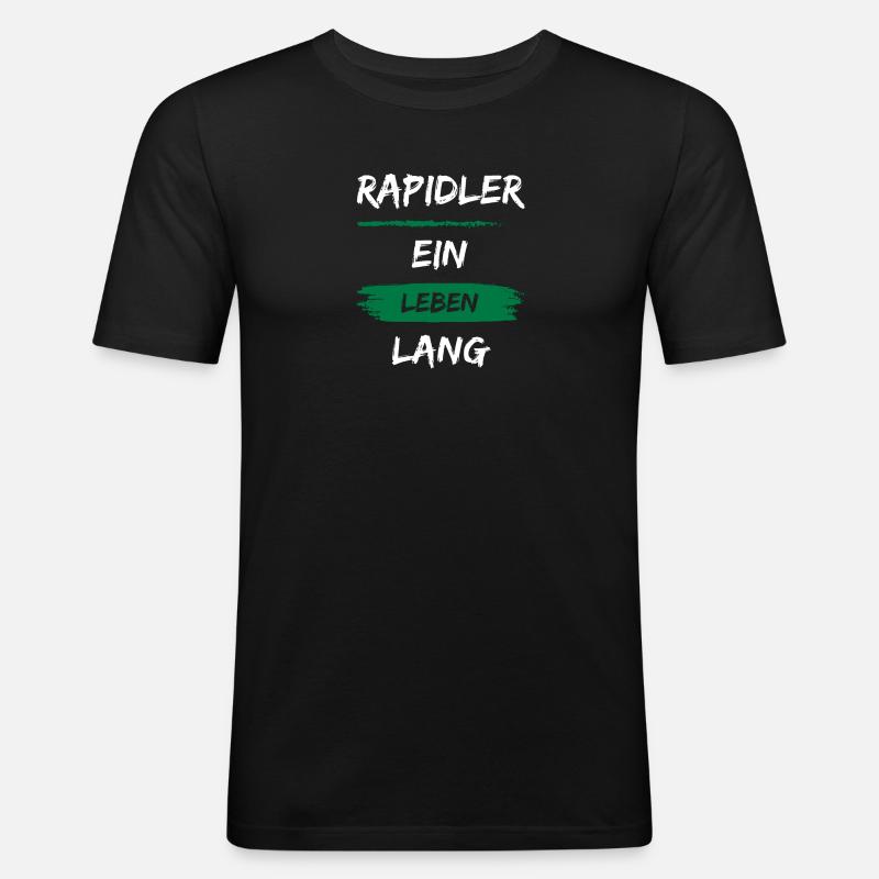 Rapidler ein Leben lang - Männer Slim Fit T-Shirt - Schwarz