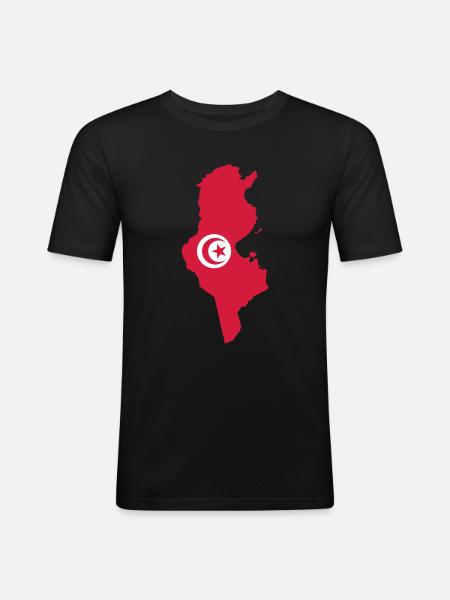 Tunesien - Männer Slim Fit T-Shirt - Schwarz