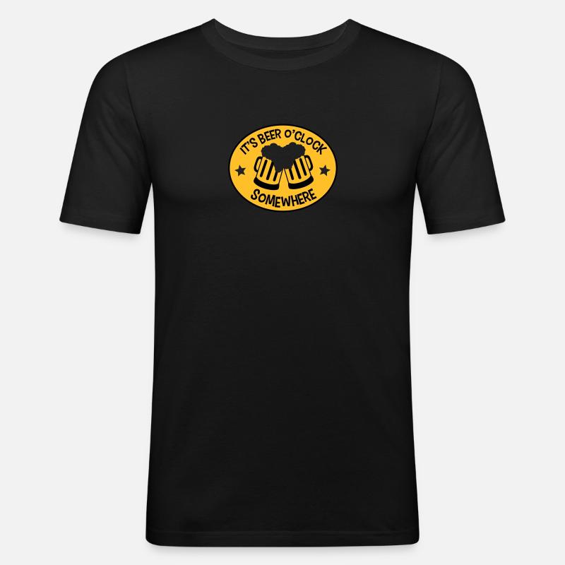 It's Beer o'Clock Somewhere - Men's Slim Fit T-Shirt - black