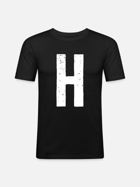 H Letter - Men's Slim Fit T-Shirt - black