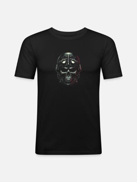 Aviator Skull Pilot - Men's Slim Fit T-Shirt - black