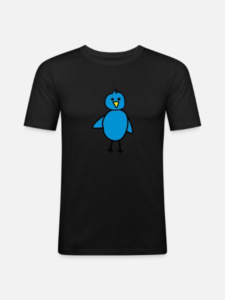 Vogel - Männer Slim Fit T-Shirt - Schwarz